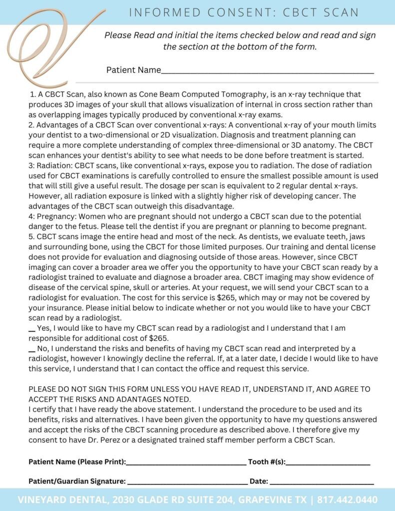 Informed Consent - Richard Perez, DDS - Vineyard Dental